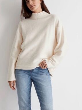 Madewell Funnel Neck Cream Sweater |Size Medium |